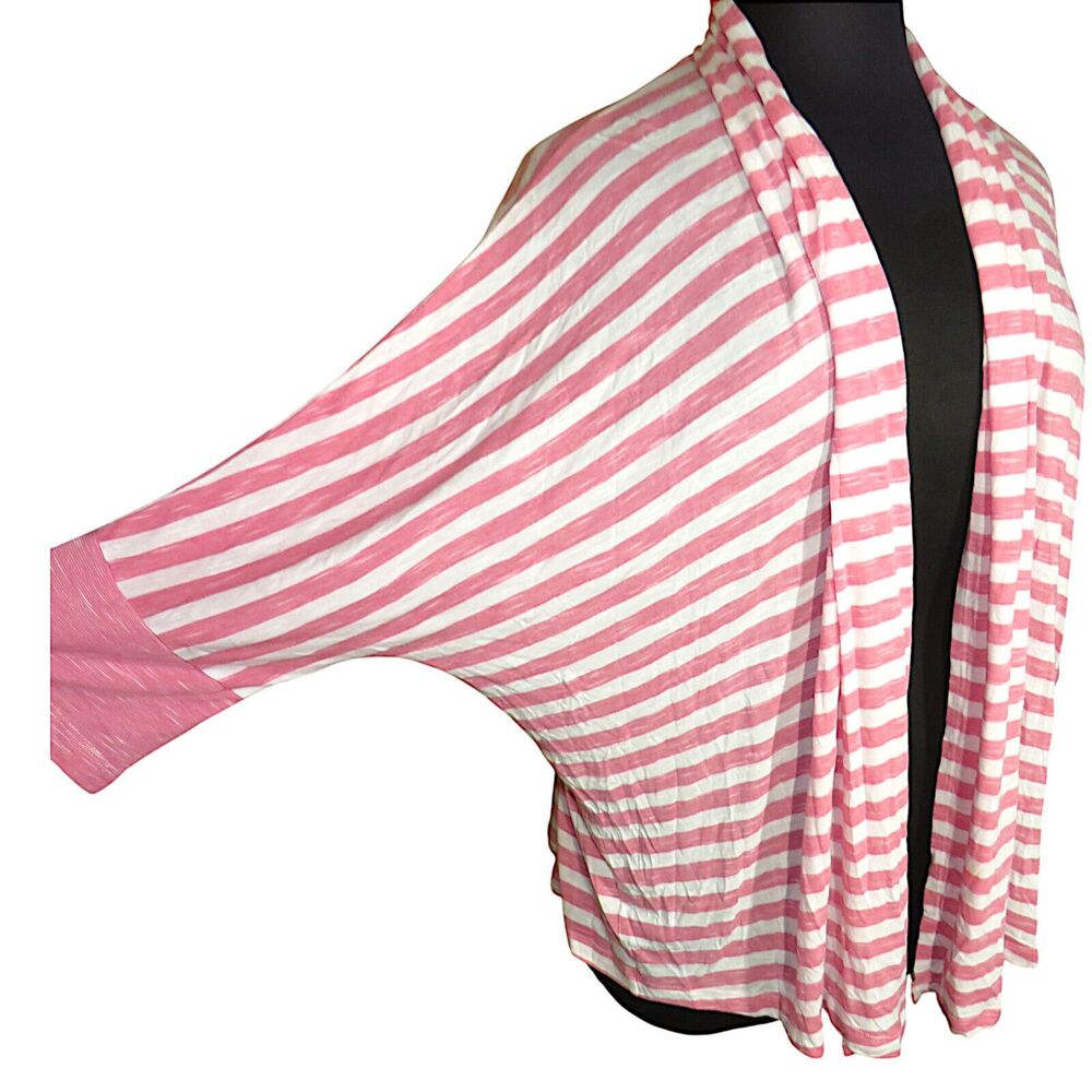 Rafaella Red Striped Dolman Sleeve Lightweight Summer Cardigan Plus Size 2X